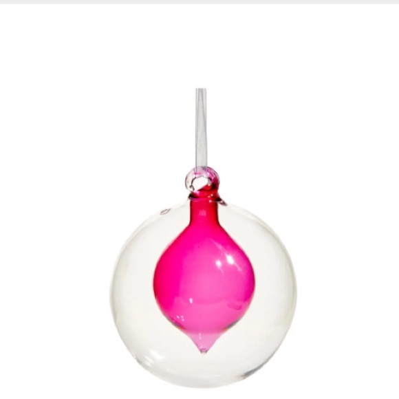 Nordstrom Other - DOUBLE GLASS DIP BALL ORNAMENT IN PINK SHOCK NEW